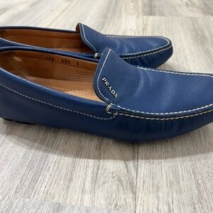 Prada Men's Navy Slip-On Loafers